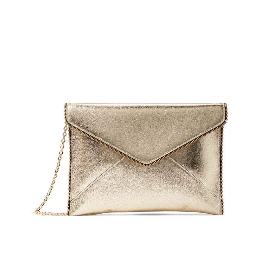 Rebecca Minkoff Leo Clutch with Chain Strap, Champagne